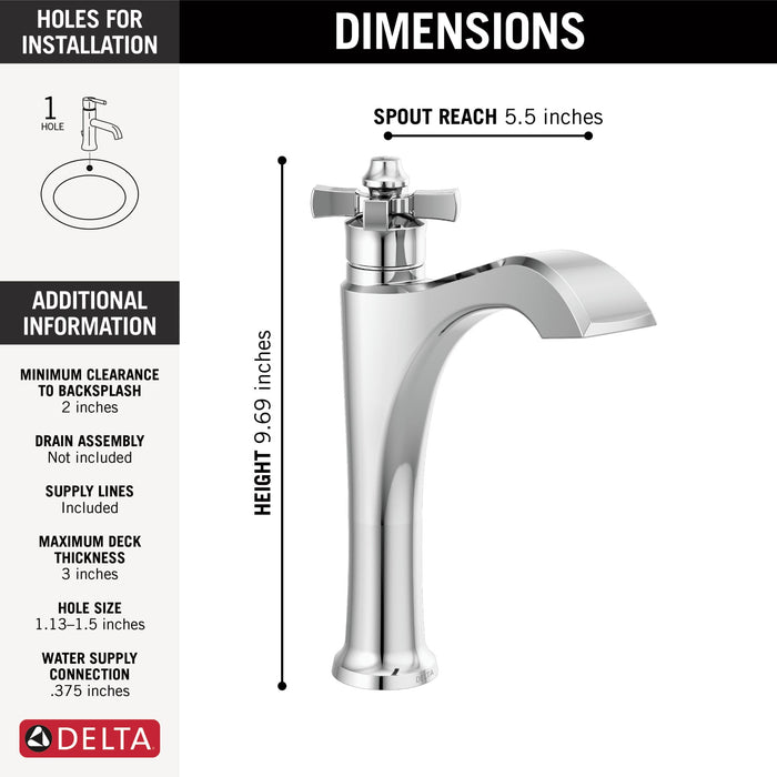 Delta Dorval 657 Single Handle Mid-Height Vessel Bathroom Faucet