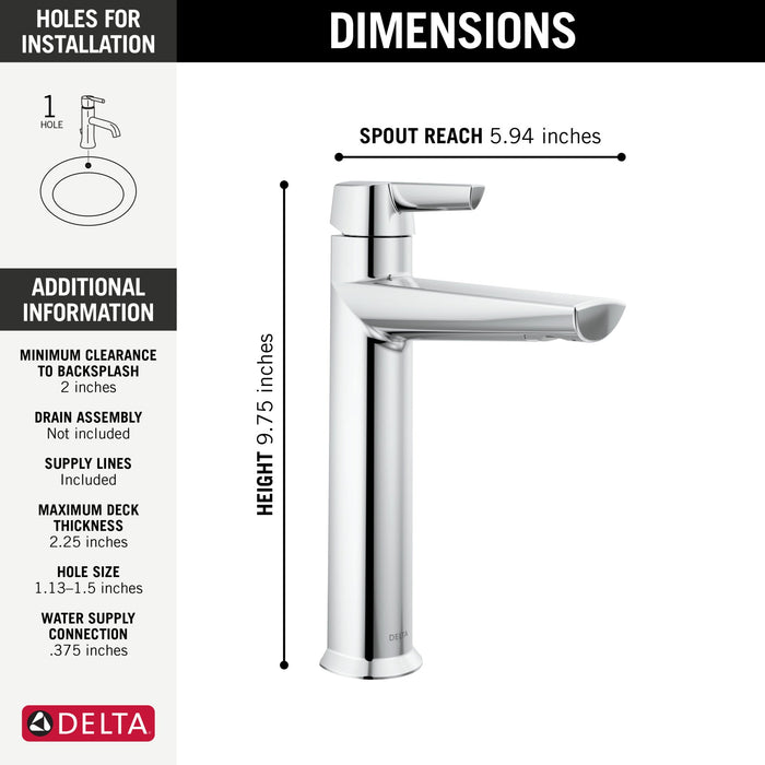 Delta Galeon 671 Single Handle Mid-Height Bathroom Faucet