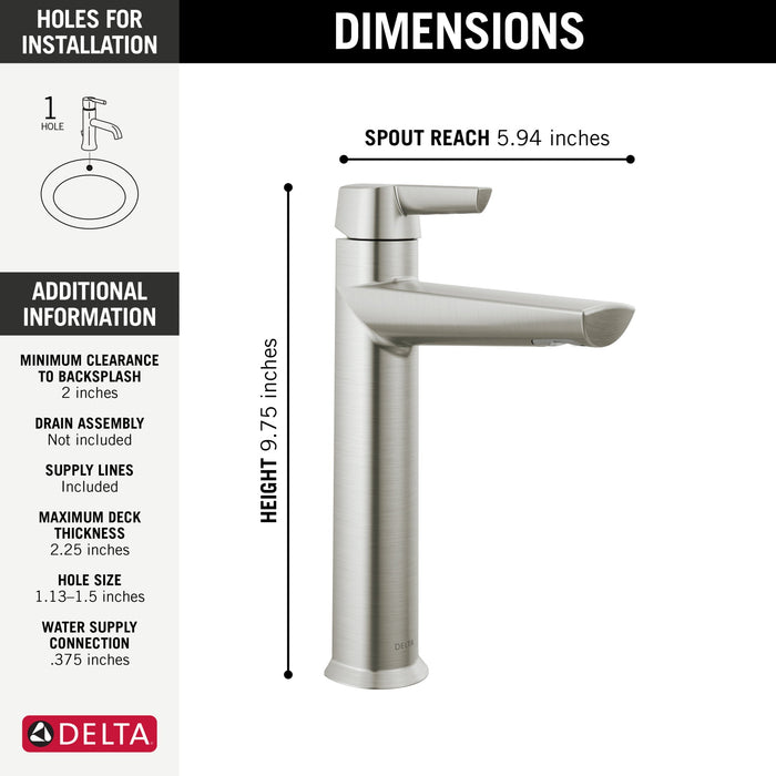 Delta Galeon 671 Single Handle Mid-Height Bathroom Faucet