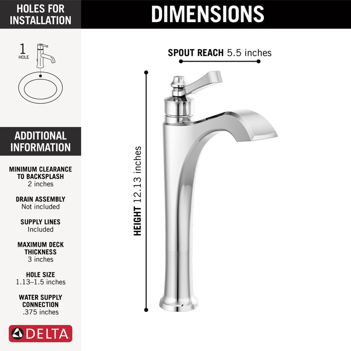 Delta Dorval 756 Single Handle Vessel Bathroom Faucet