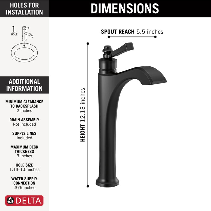 Delta Dorval 756 Single Handle Vessel Bathroom Faucet
