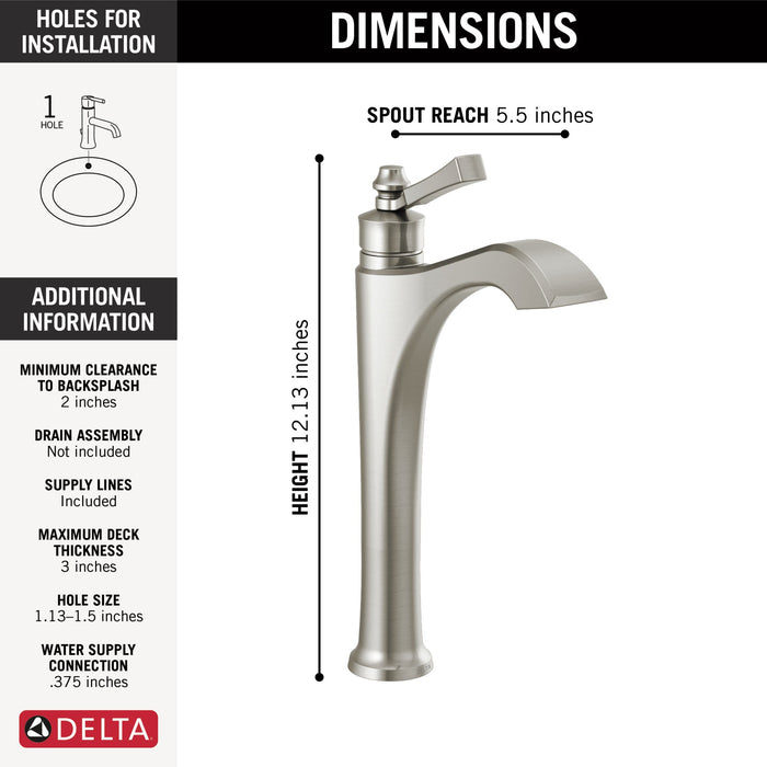 Delta Dorval 756 Single Handle Vessel Bathroom Faucet