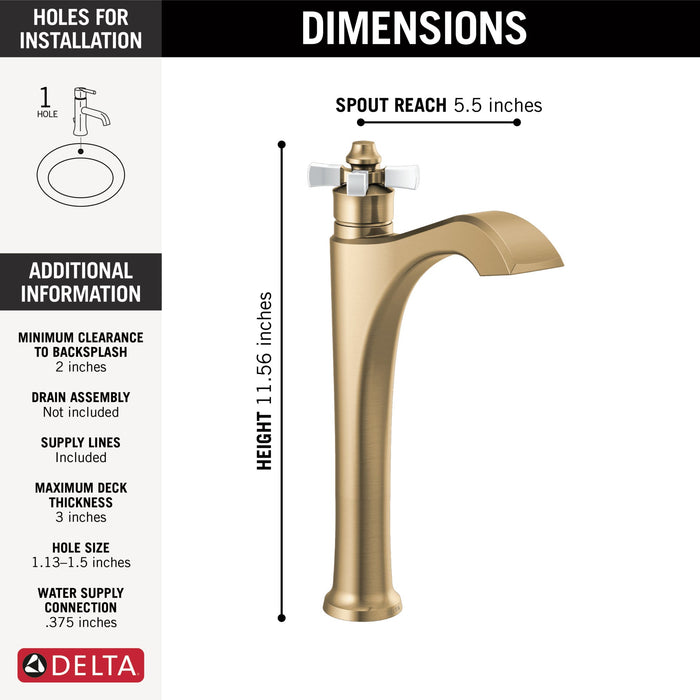 Delta Dorval 757 Single Handle Vessel Bathroom Faucet