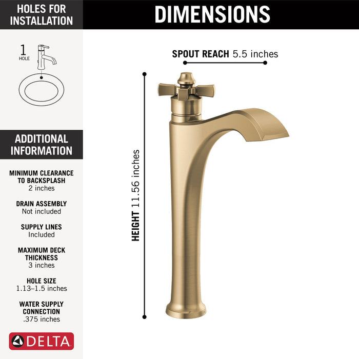 Delta Dorval 757 Single Handle Vessel Bathroom Faucet