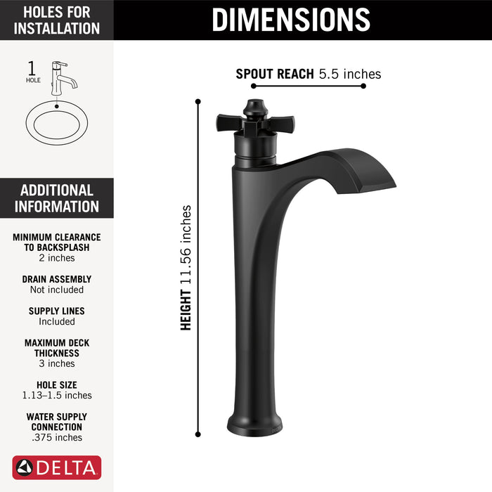 Delta Dorval 757 Single Handle Vessel Bathroom Faucet