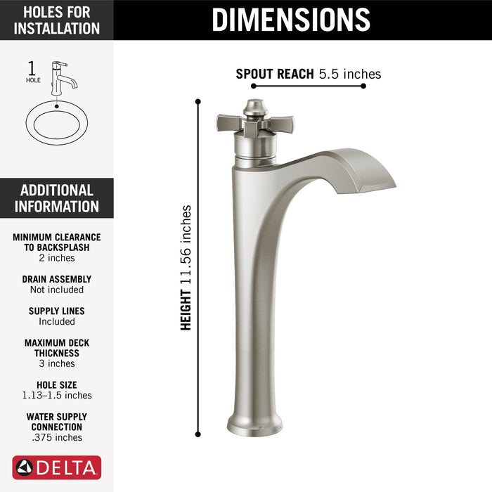 Delta Dorval 757 Single Handle Vessel Bathroom Faucet