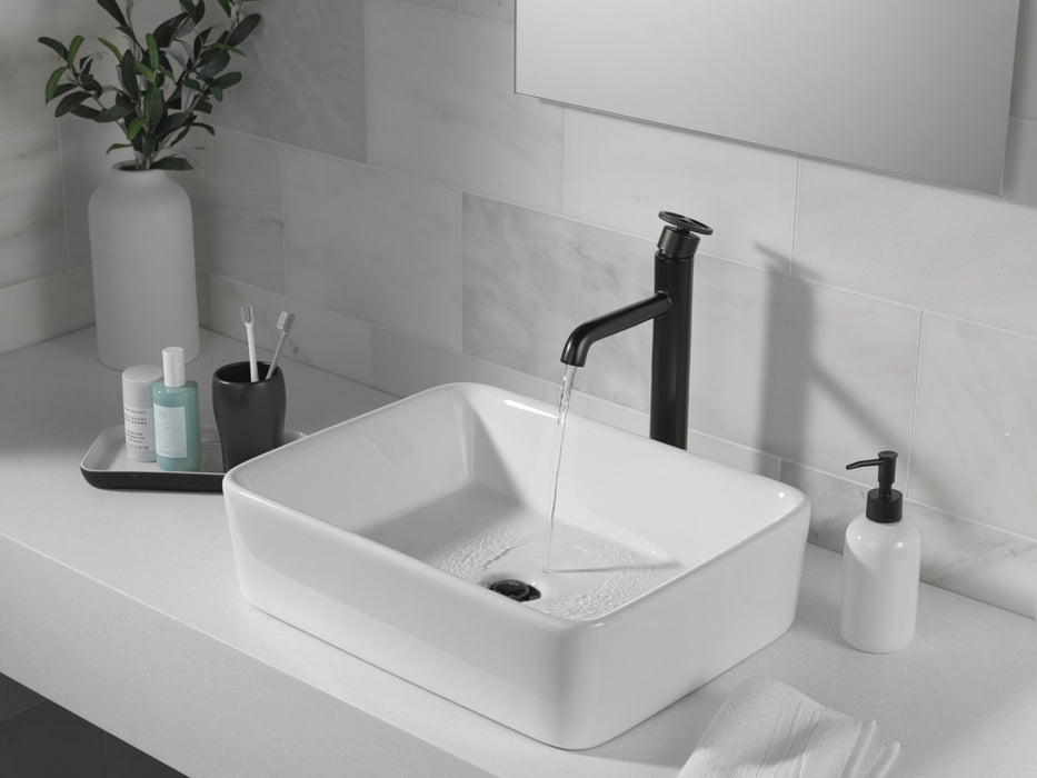 Delta Trinsic 758 Single Handle Vessel Bathroom Faucet, matte black - view 3