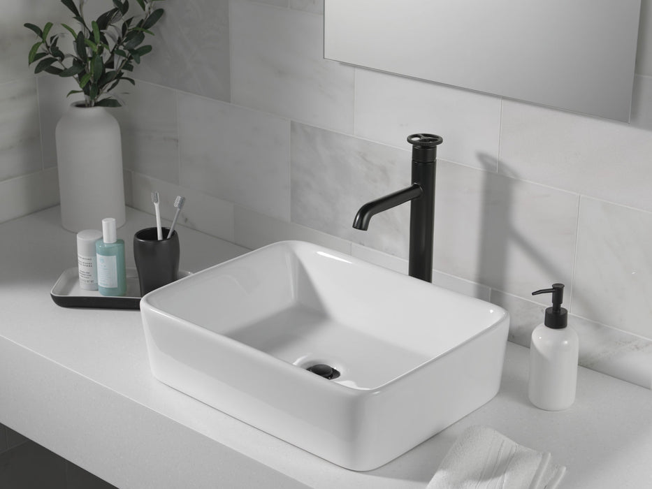 Delta Trinsic 758 Single Handle Vessel Bathroom Faucet, matte black - view 4