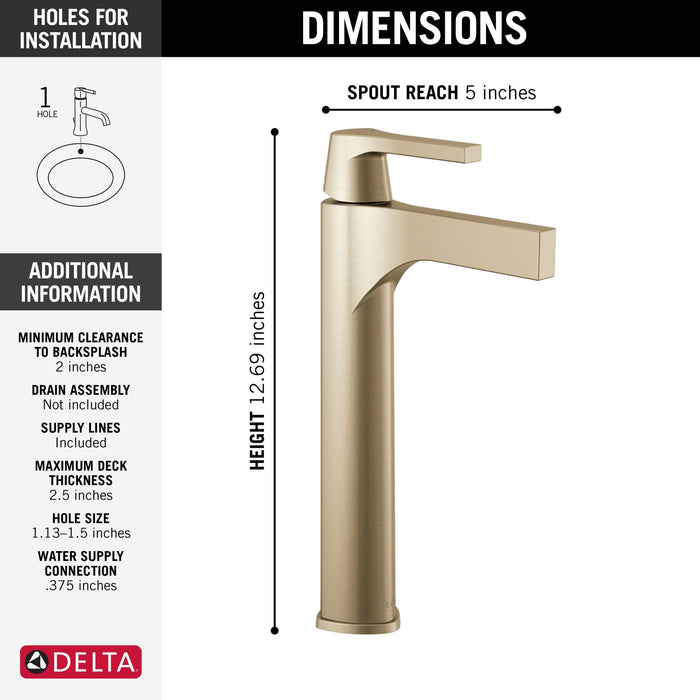 Delta Zura 774 Single Handle Vessel Bathroom Faucet