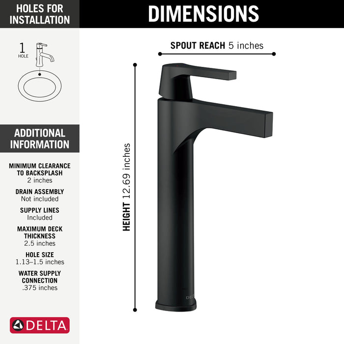 Delta Zura 774 Single Handle Vessel Bathroom Faucet