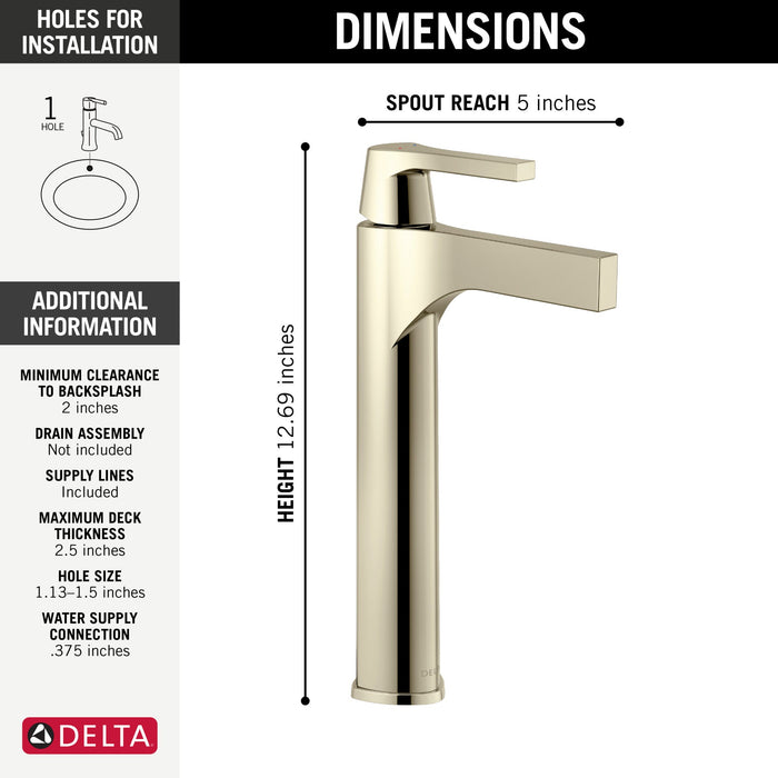 Delta Zura 774 Single Handle Vessel Bathroom Faucet