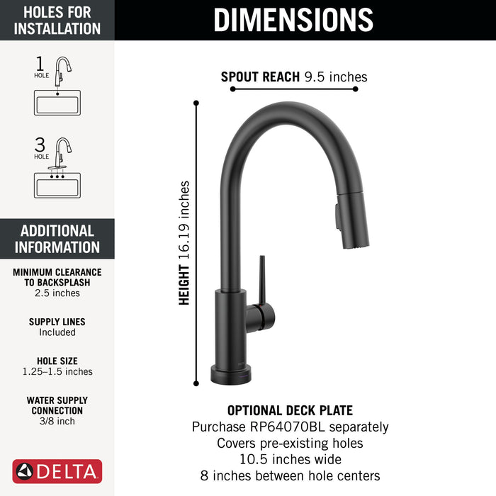Delta Trinsic 9159TV VoiceIQ Single-Handle Pull-Down Kitchen Faucet with TouchTouch 2O Technology