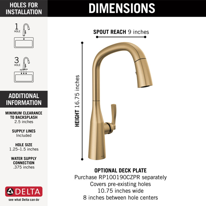 Delta Stryke 9176 Single Handle Pull-Down Kitchen Faucet
