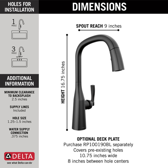 Delta Stryke 9176 Single Handle Pull-Down Kitchen Faucet