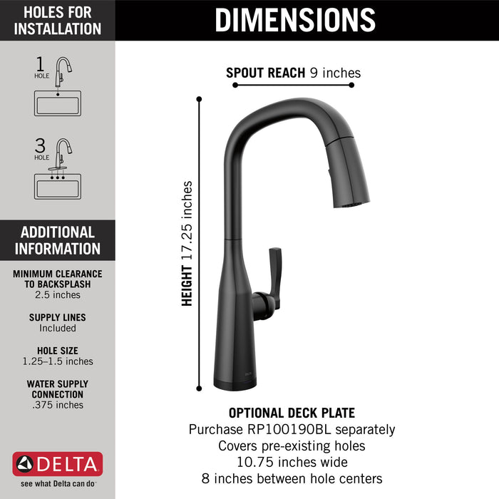 Delta Stryke 9176T Single Handle Pull-Down Kitchen Faucet with TouchTouch 2O Technology