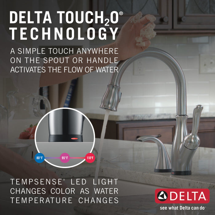 Delta Leland: VoiceIQ Single Handle Pull-Down Faucet with Touch2O Technology