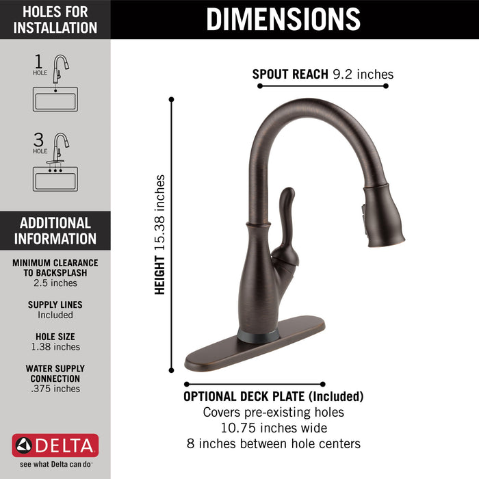 Delta Leland: VoiceIQ Single Handle Pull-Down Faucet with Touch2O Technology