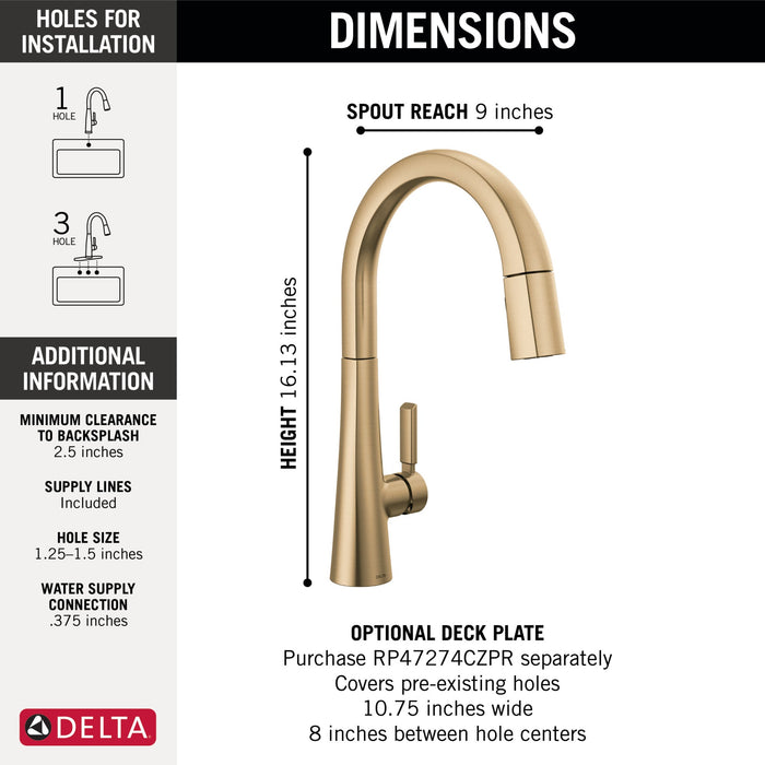 Delta Monrovia 9191 Single Handle Pull-Down Kitchen Faucet