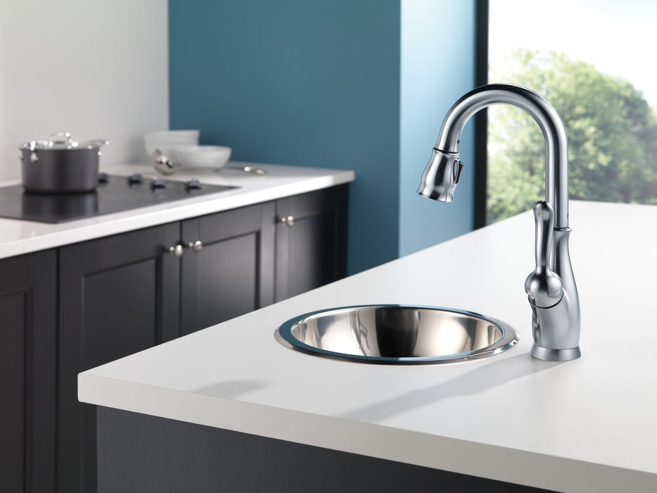 Delta Leland 9678 Single Handle Pull-Down Bar / Prep Faucet
