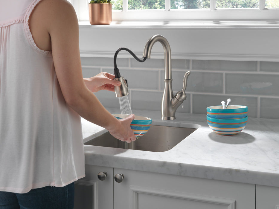 Delta Leland 9678 Single Handle Pull-Down Bar / Prep Faucet