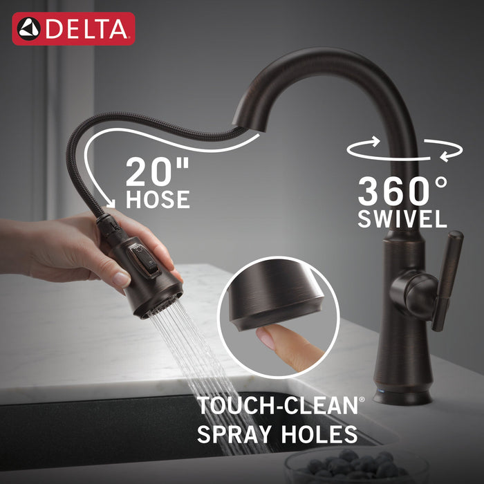 Delta Coranto 9979T Single Handle Pull-Down Bar/Prep Faucet with TouchTouch 2O Technology