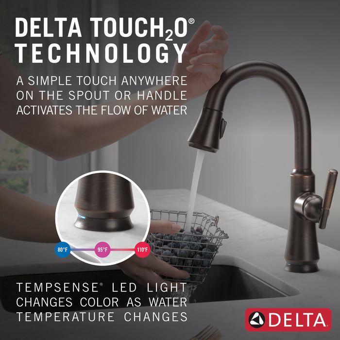 Delta Coranto 9979T Single Handle Pull-Down Bar/Prep Faucet with TouchTouch 2O Technology