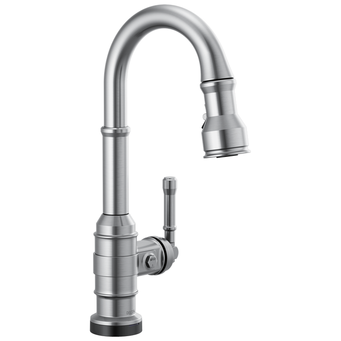 Delta Broderick 9990T Single Handle Pull-Down Bar/Prep Faucet with TouchTouch 2O Technology