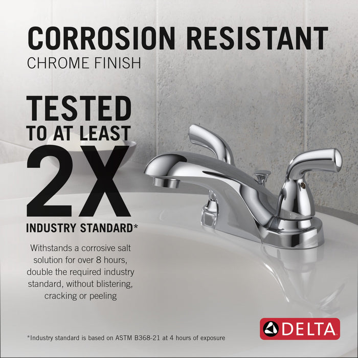 Delta Foundations B2510LF Two Handle Centerset Bathroom Faucet