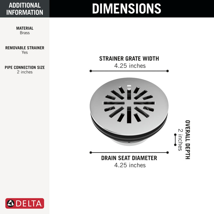 Delta DT051411 4" Prefab Round Shower Drain