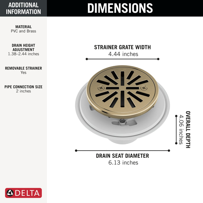 Delta DT061411 4" Tile-In Round Shower Drain