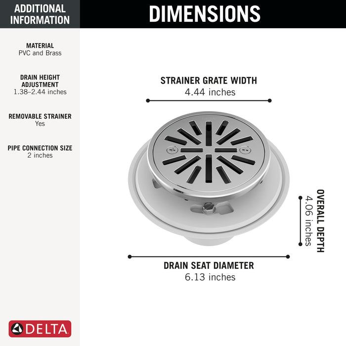 Delta DT061411 4" Tile-In Round Shower Drain
