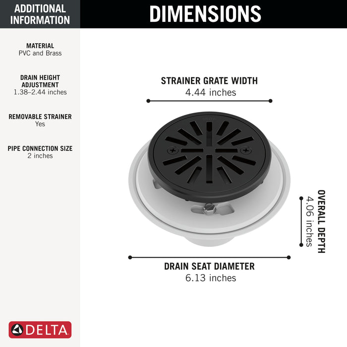 Delta DT061411 4" Tile-In Round Shower Drain