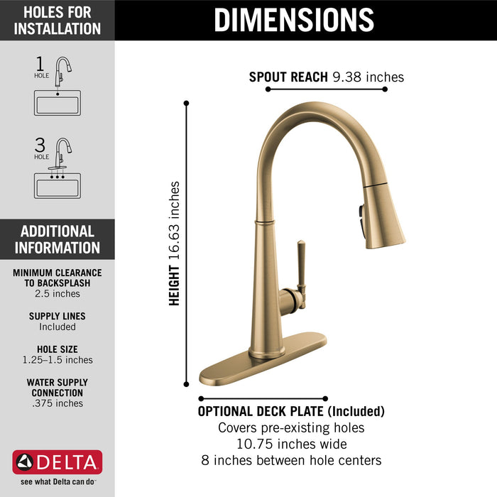 Delta Emmeline 9182 Single Handle Pull-Down Kitchen Faucet