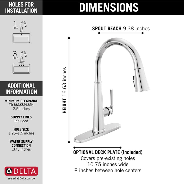 Delta Emmeline 9182 Single Handle Pull-Down Kitchen Faucet