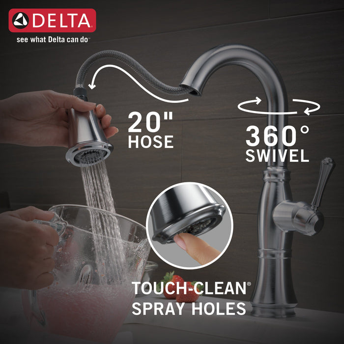 Delta Cassidy 9997 Single Handle Pull-Down Bar/Prep Faucet