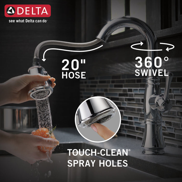 Delta Cassidy 9997 Single Handle Pull-Down Bar/Prep Faucet