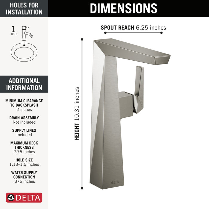 Delta Trillian 743 Single Handle Vessel Bathroom Faucet