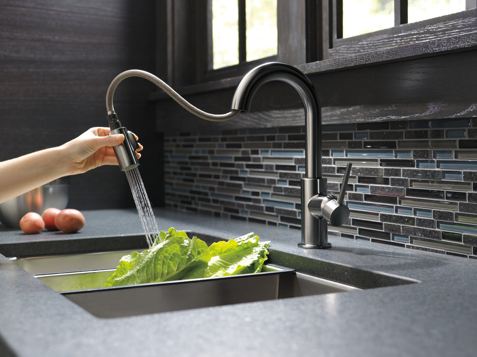 Delta Trinsic 9959 Single Handle Pull-Down Bar/Prep Kitchen Limited Swivel