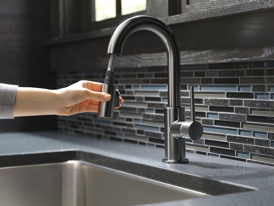 Delta Trinsic 9959 Single Handle Pull-Down Bar/Prep Kitchen Limited Swivel