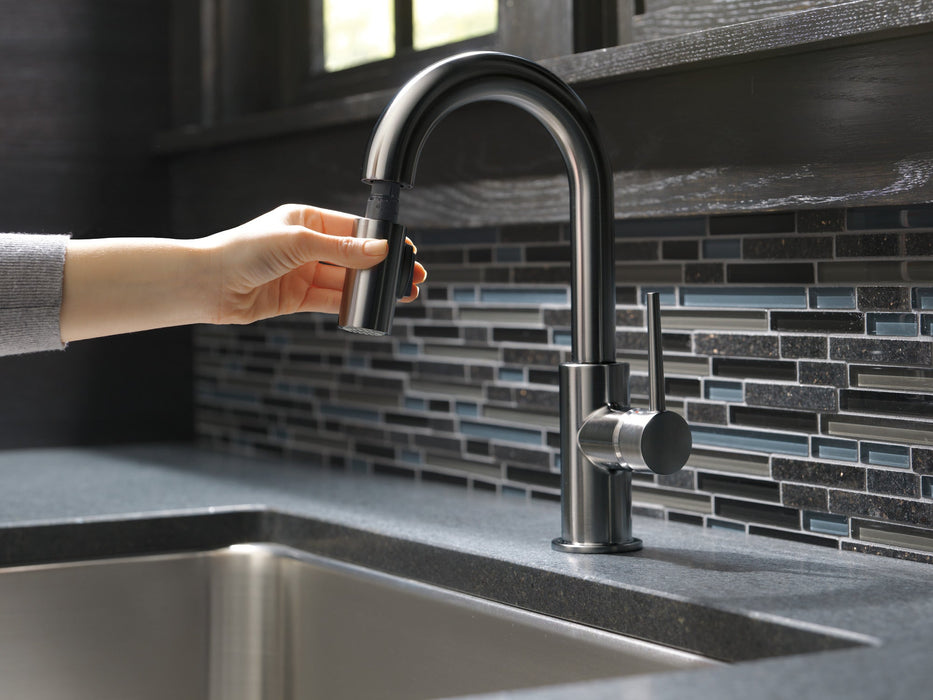 Delta Trinsic 9959 Single Handle Pull-Down Bar/Prep Kitchen Limited Swivel