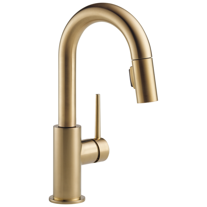 Delta Trinsic 9959 Single Handle Pull-Down Bar/Prep Kitchen Limited Swivel