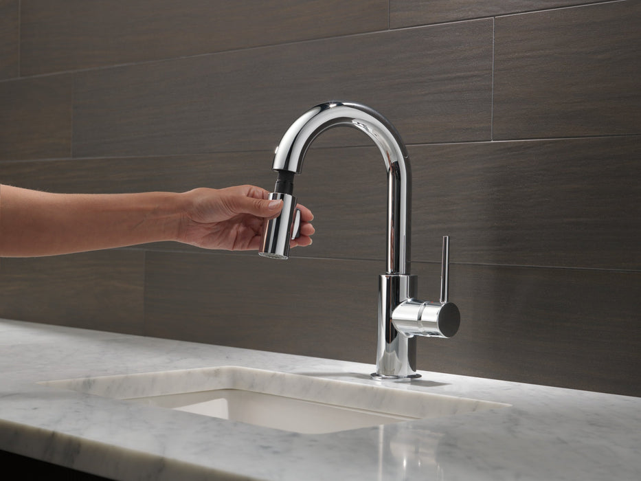 Delta Trinsic 9959 Single Handle Pull-Down Bar/Prep Kitchen Limited Swivel