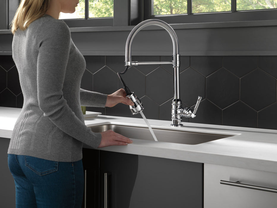 Delta Broderick 9690 Single Handle Pull-Down Kitchen Faucet With Spring Spout