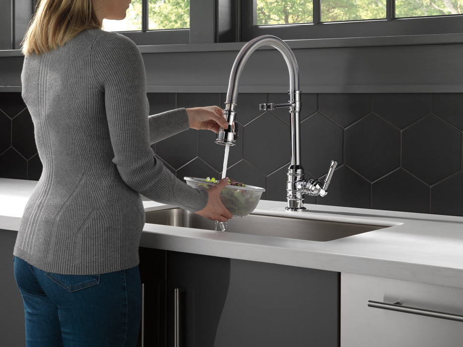 Delta Broderick 9690 Single Handle Pull-Down Kitchen Faucet With Spring Spout