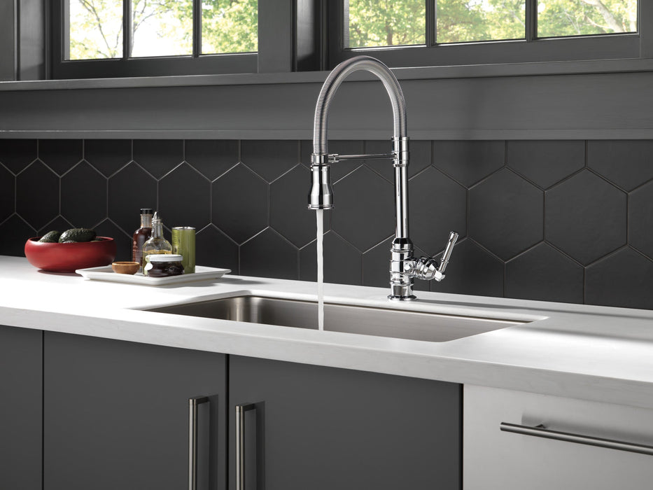 Delta Broderick 9690 Single Handle Pull-Down Kitchen Faucet With Spring Spout