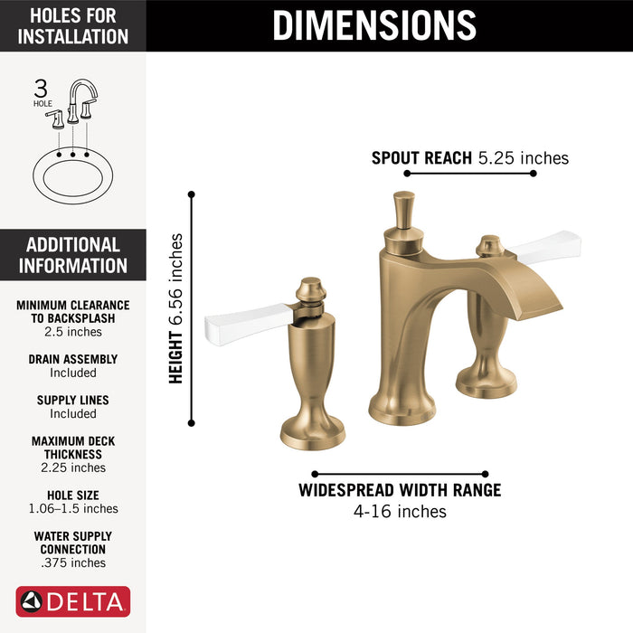 Delta Dorval 3556 Two Handle Widespread Bathroom Faucet