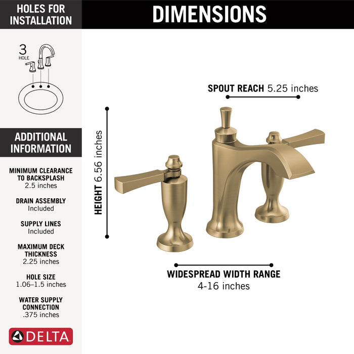 Delta Dorval 3556 Two Handle Widespread Bathroom Faucet