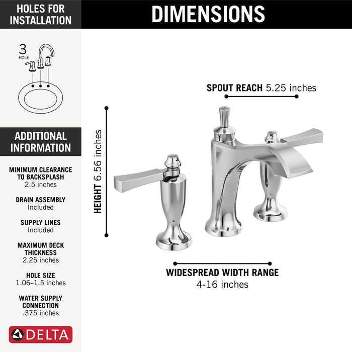 Delta Dorval 3556 Two Handle Widespread Bathroom Faucet