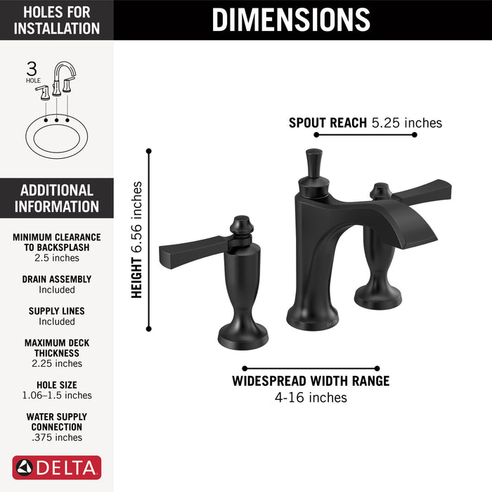 Delta Dorval 3556 Two Handle Widespread Bathroom Faucet