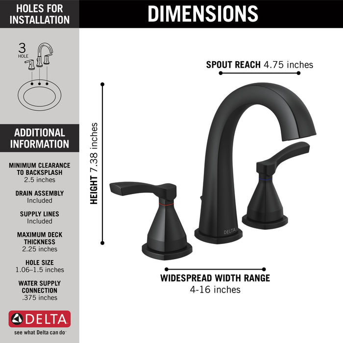 Delta Stryke 35775 Widespread Faucet